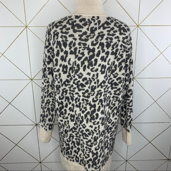 Loft Women’s Animal Print Mock Neck Wool Blend Pullover Sweater Size Small - Picture 2 of 11
